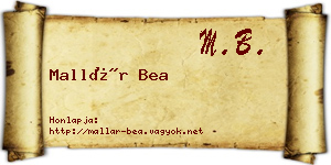 Mallár Bea névjegykártya